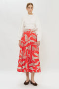 Button Front Skirt, Bengal Brick
