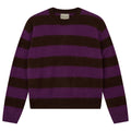 Brushed Stripe Crew, Hickory & Misty Purple