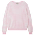 Tipped Little Stripe Crew, Pink