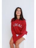 Local Raglan Crew, Heathered Red