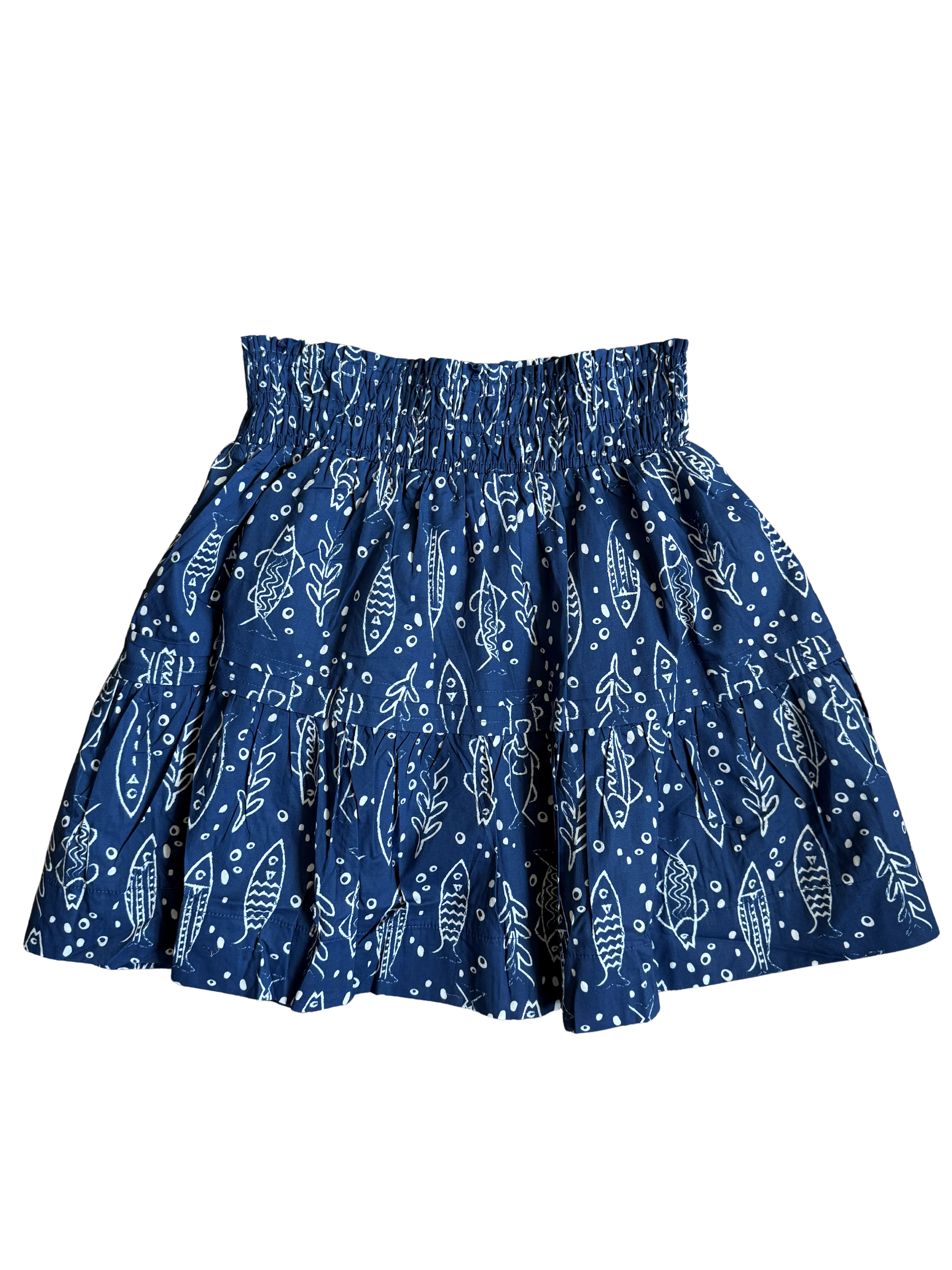 High Waisted Skirt, Fish Print