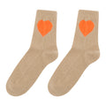 Heart Socks, Camel & Neon Orange