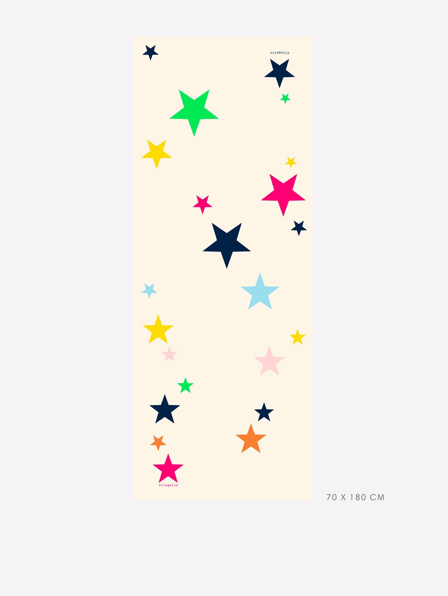 Cream Scarf with Multi Color Stars