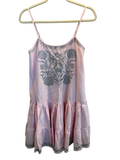 Strappy Chambray Dress w/ Lurex Embroidery