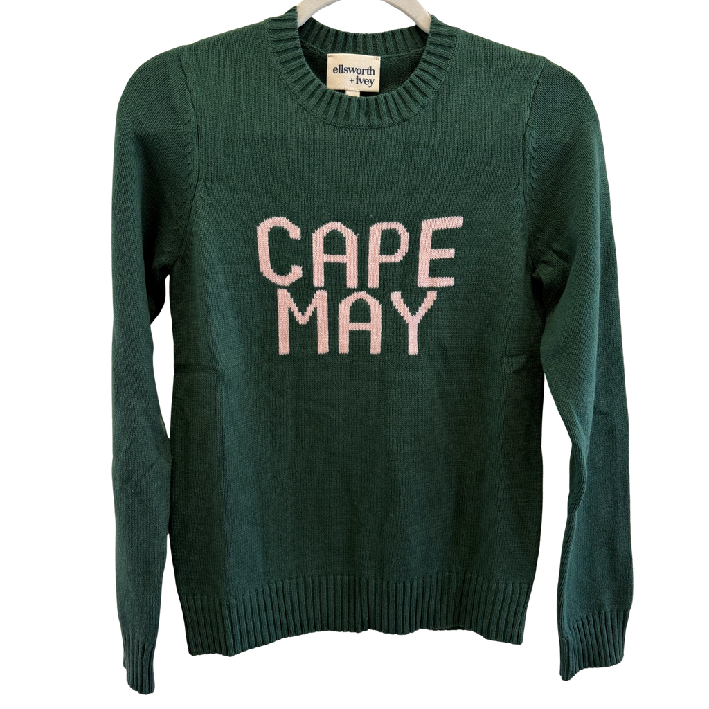 Women's Cape May Sweater, Green & Pink