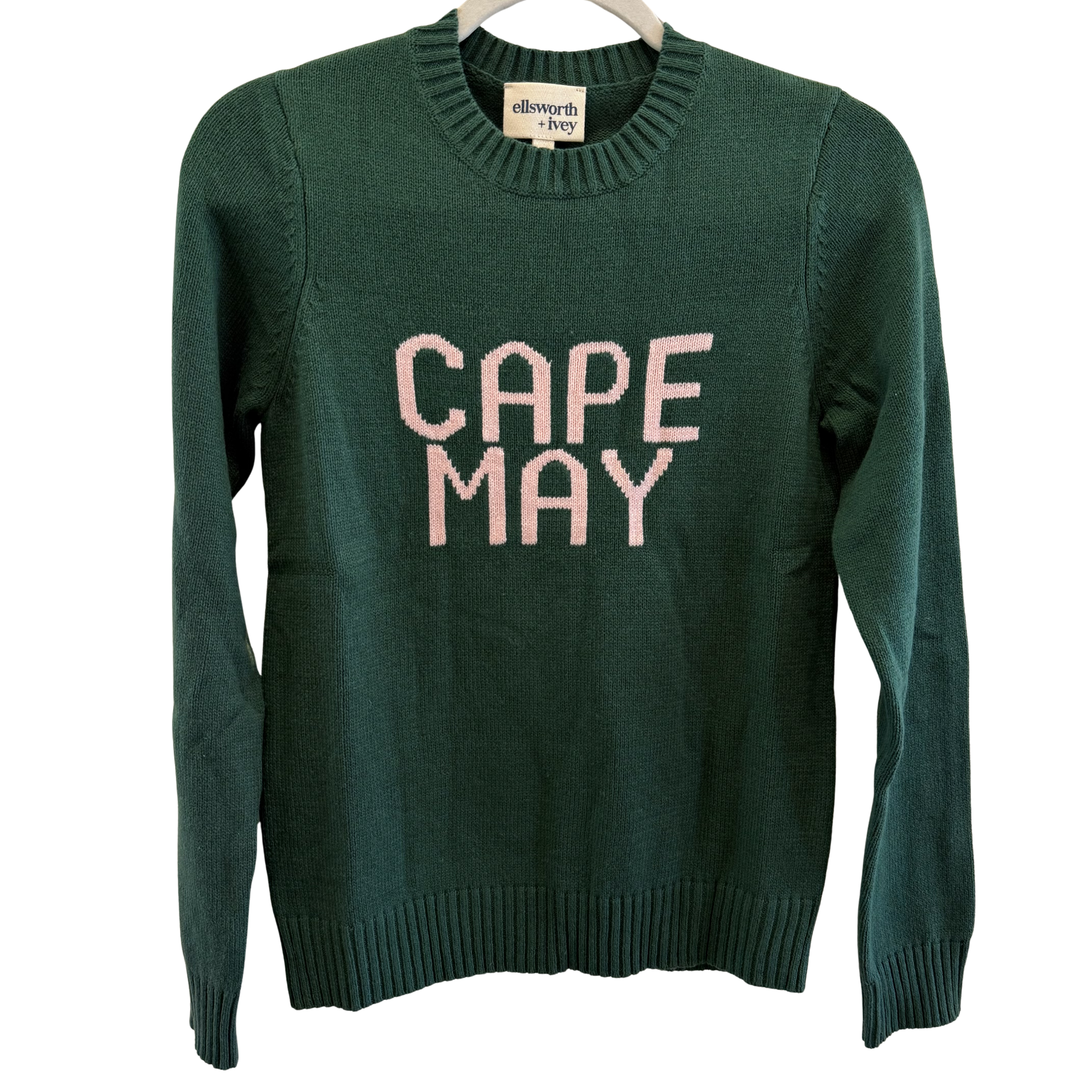 Women's Cape May Sweater, Green & Pink