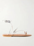 Widow Sandals, Metallic Silver