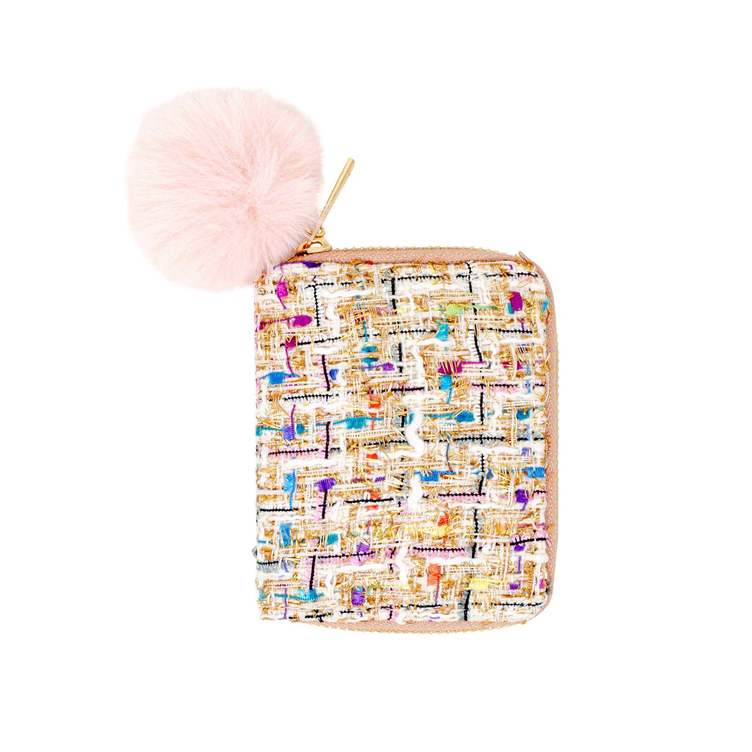 Tweed Mix Wallet, White
