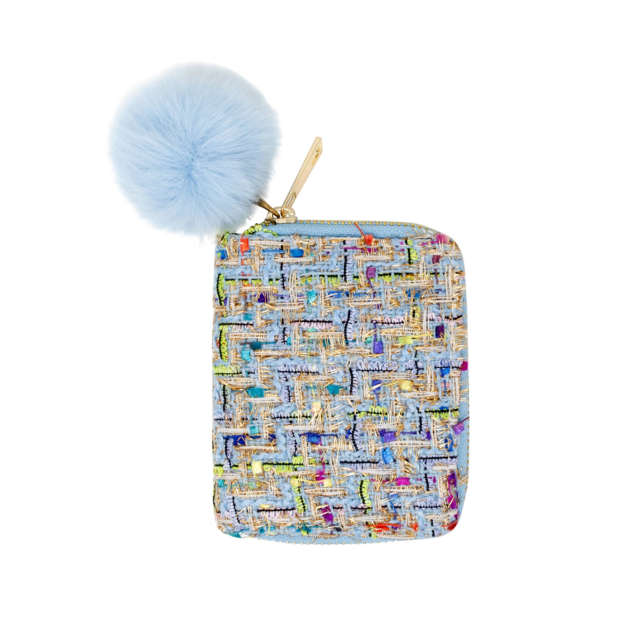 Tweed Mix Wallet, Blue