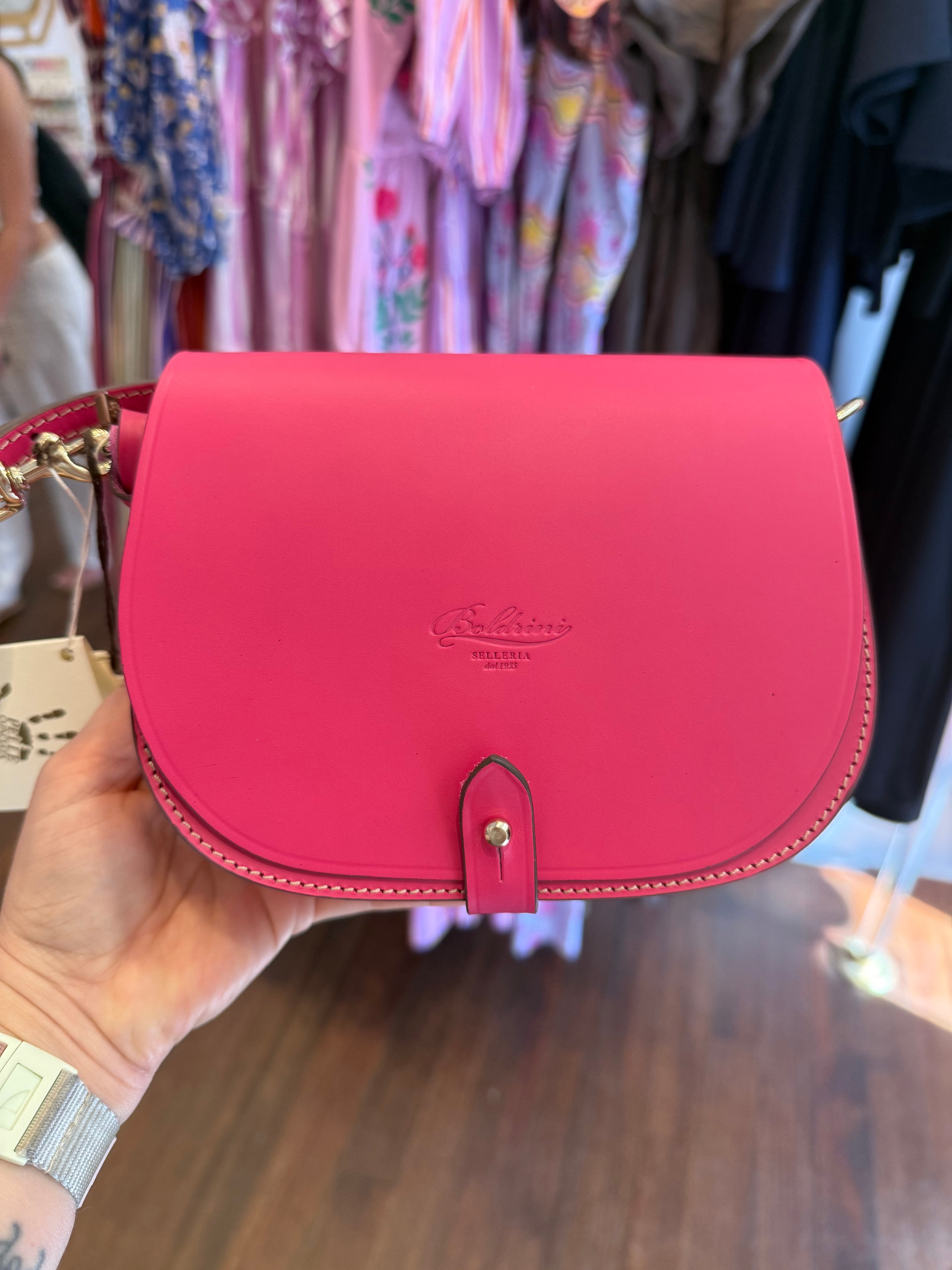 Fiametta Shoulder Bag, Hot Pink