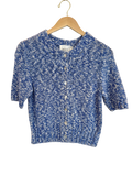 Marled Cotton Blend Top, Blue Indigo