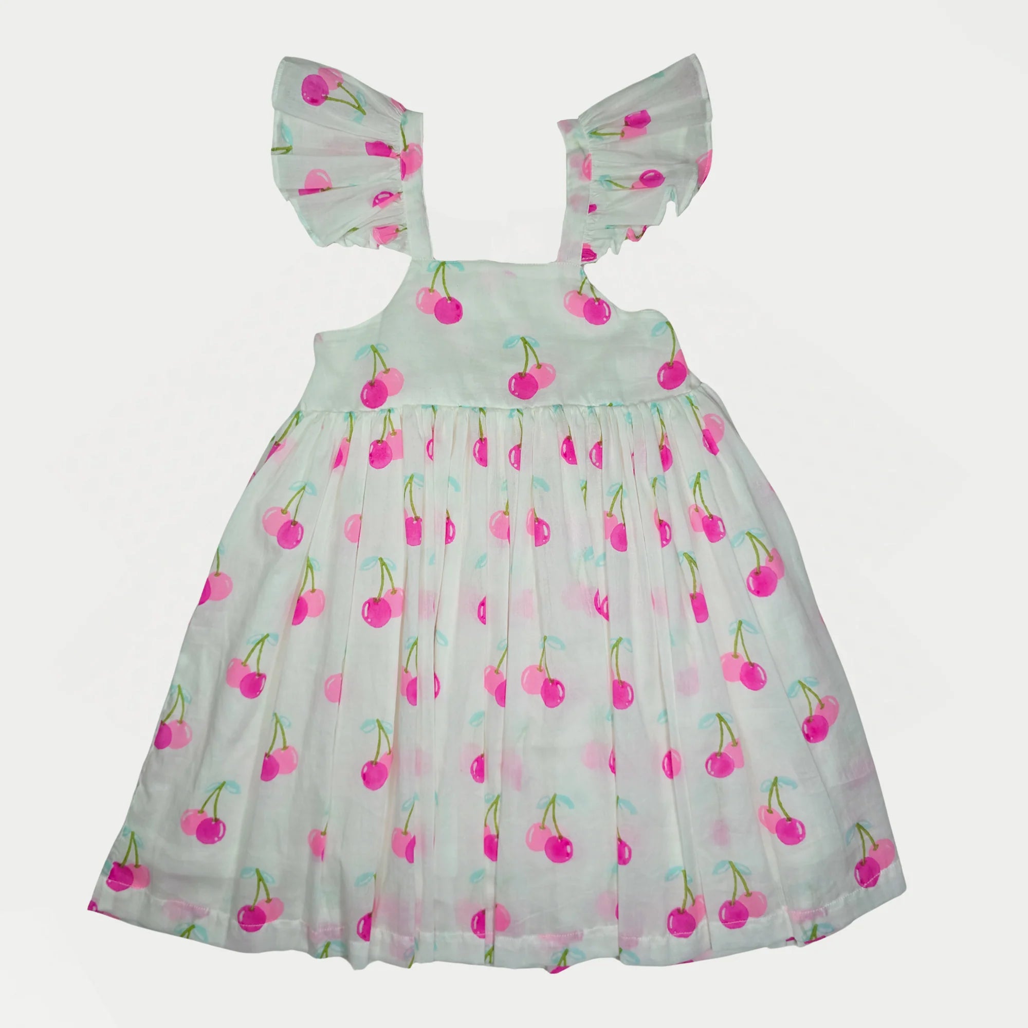 Abby Dress, Pink Cherries