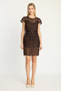 Vanna Dress, Chocolate Brown & Black