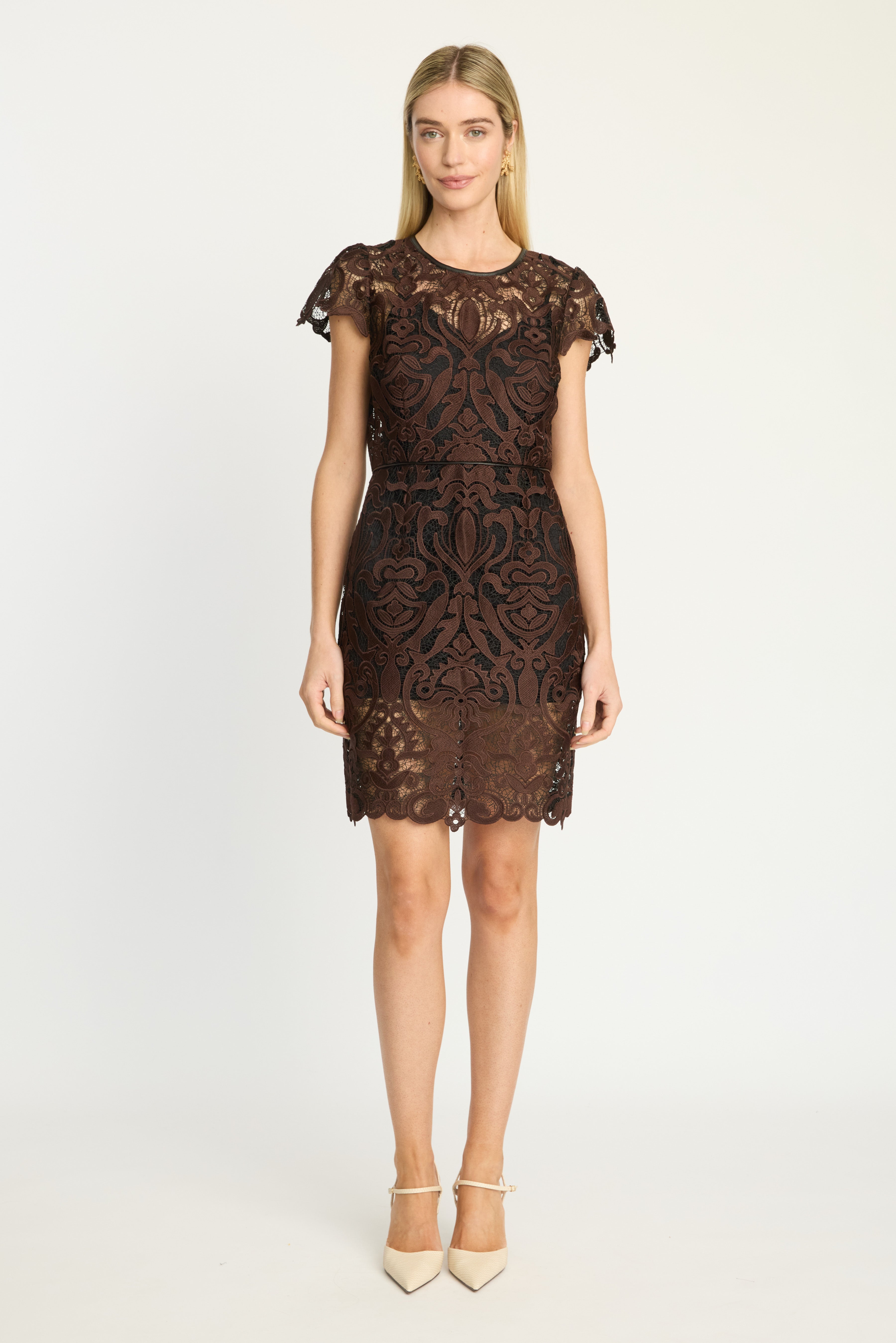 Vanna Dress, Chocolate Brown & Black