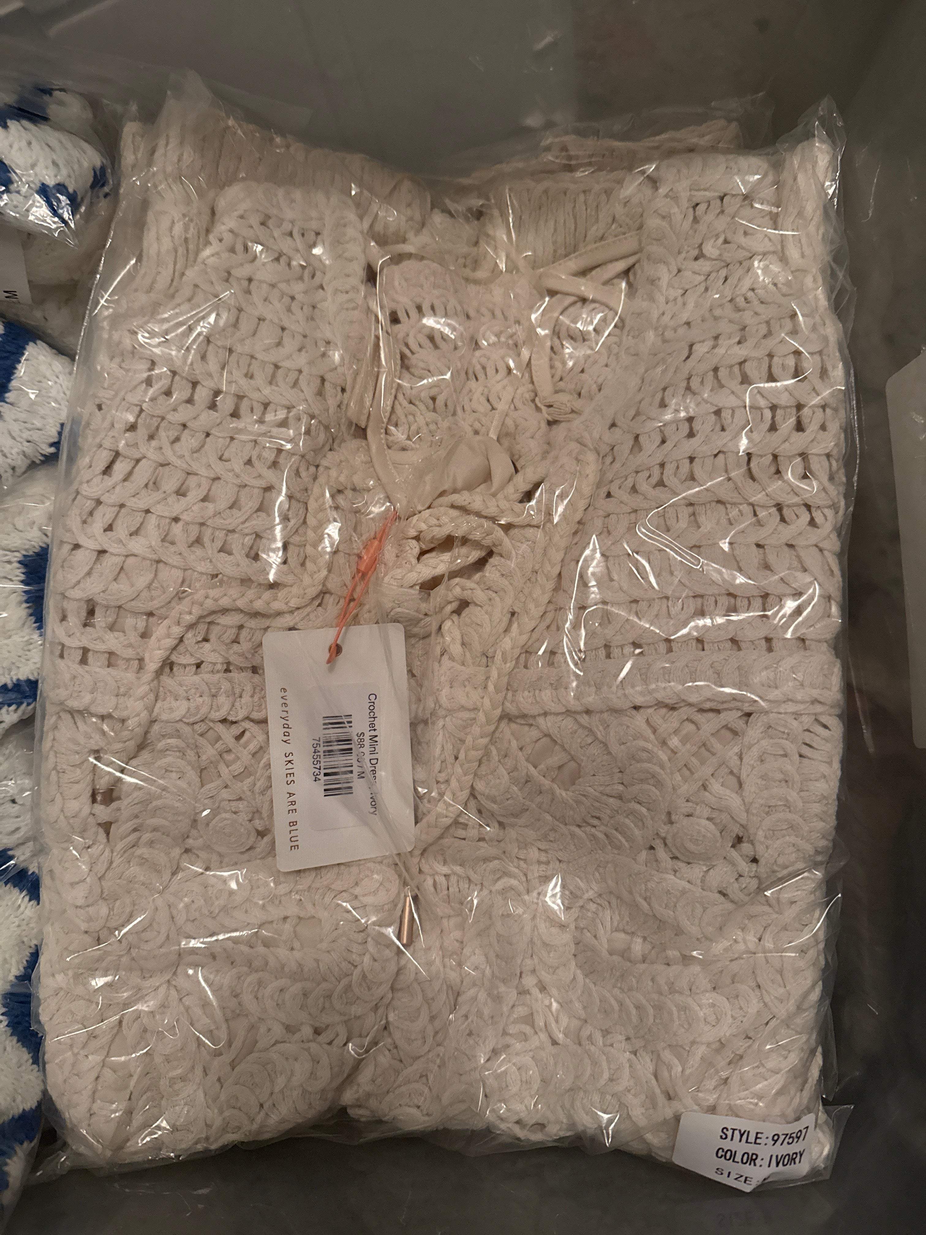 Crochet Mini Dress, Ivory