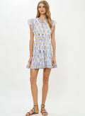 Cinched Flirty Short Dress, Arbor Blue