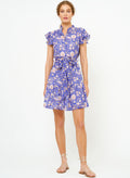 Ruffle Collar Button Mini Carolina Cobalt