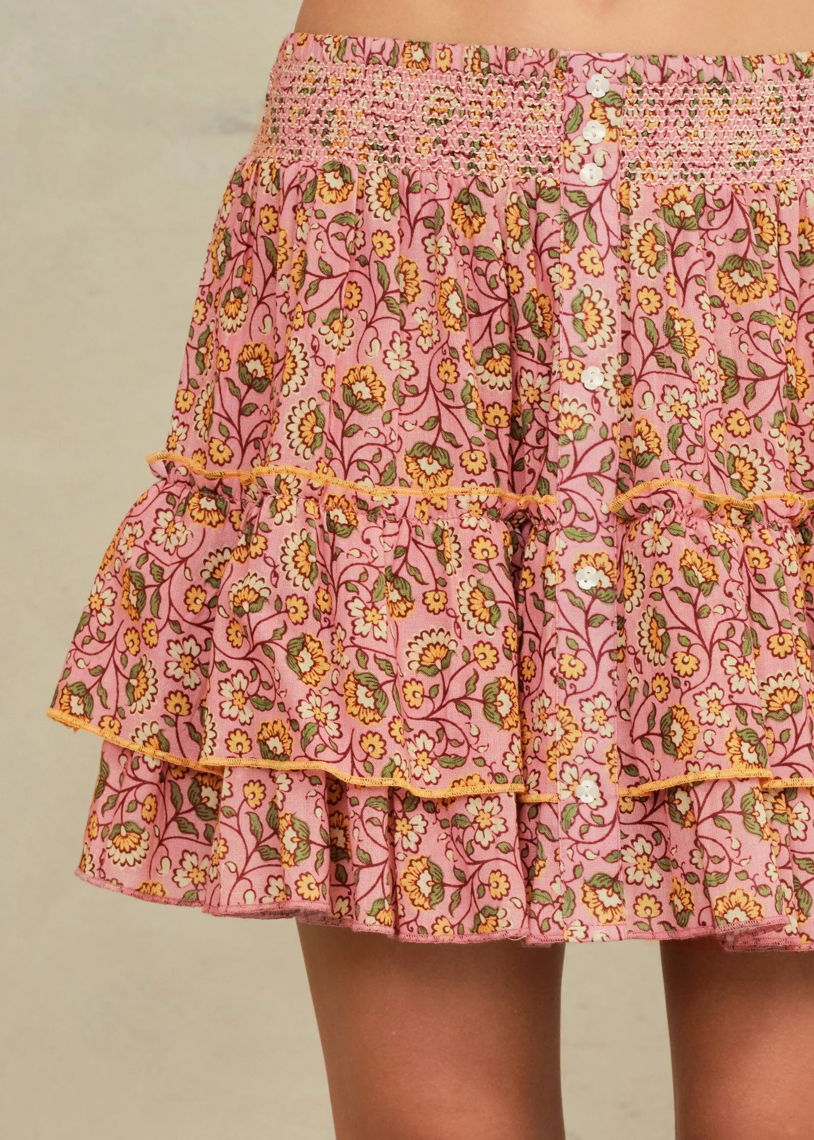 Ceci Print Mini Skirt, Pink