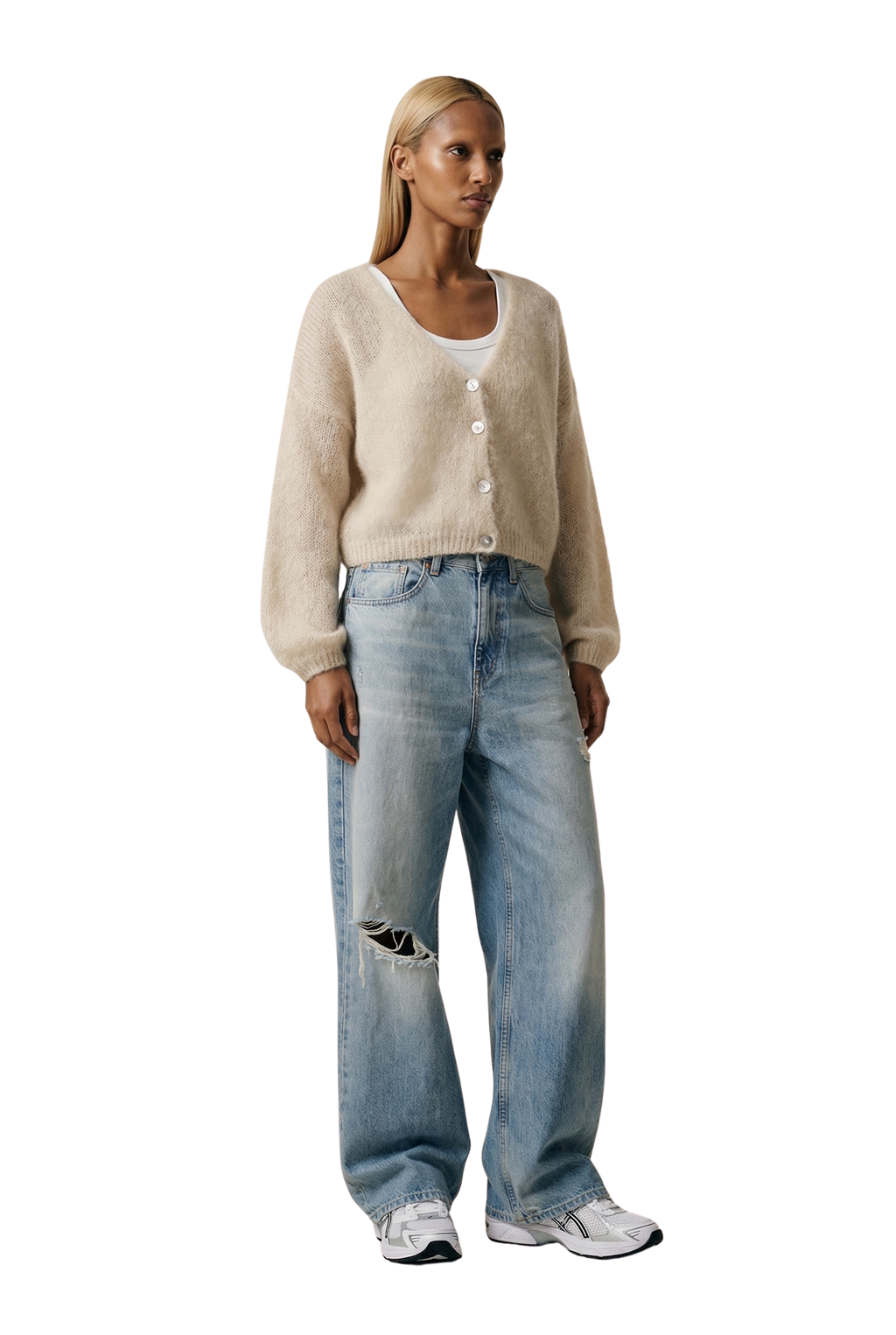 Cornelia Cropped Cardigan, Beige