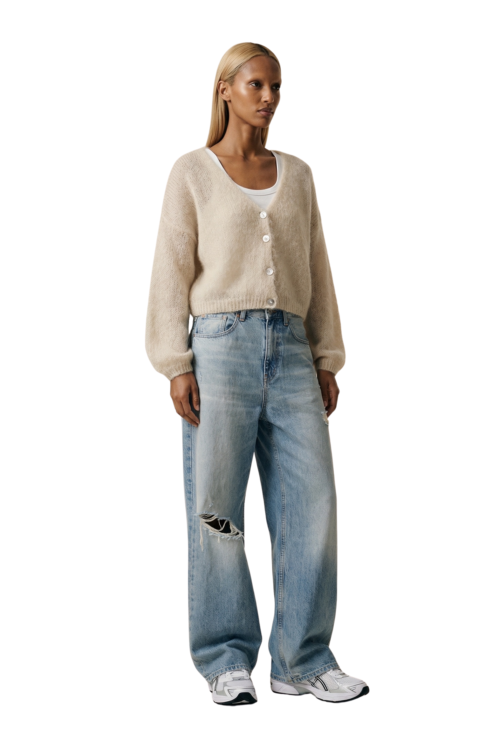 Cornelia Cropped Cardigan, Beige