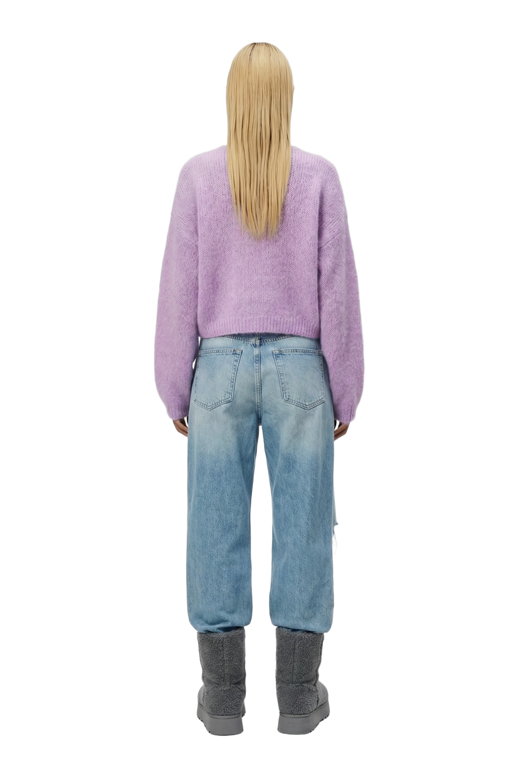 Cornelia Cropped Cardigan, Light Purple