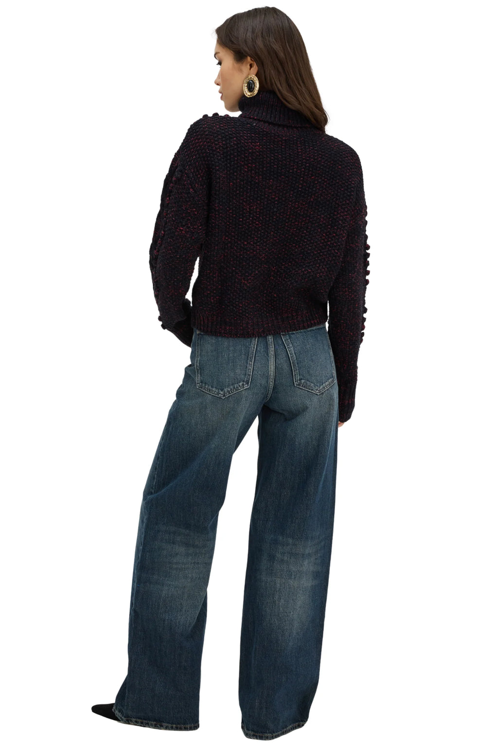Daphne Sweater, Black & Burgundy