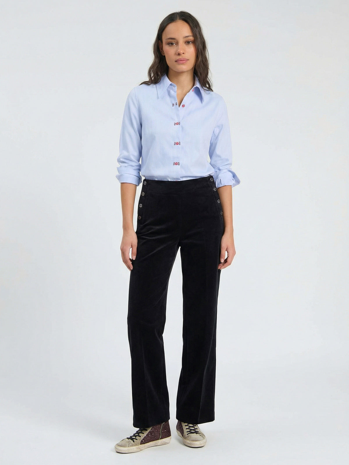 Teodora Velvet Trousers, Black