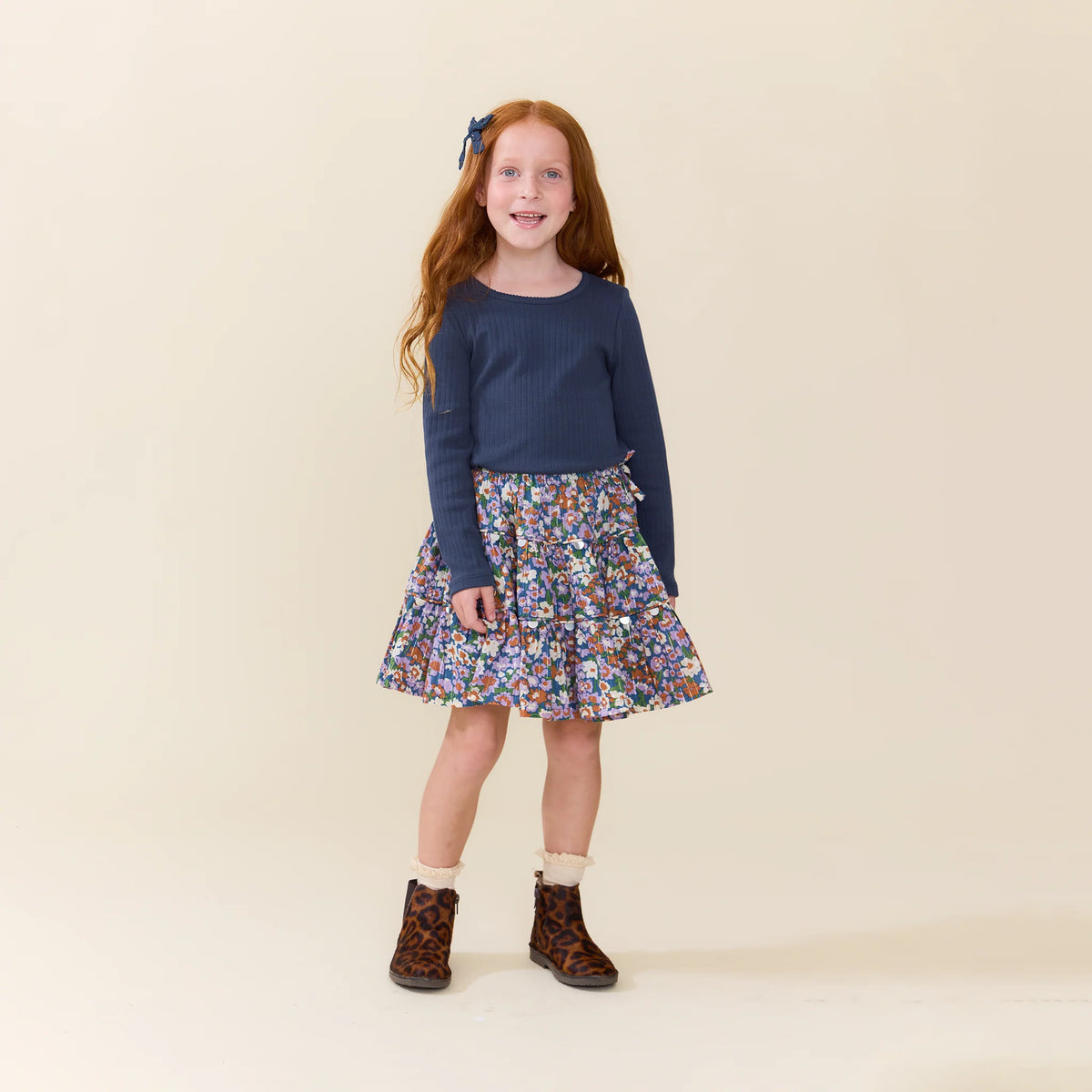 Allie Skirt, True Blue Sketched Floral
