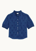 Frani Embroidered Short Sleeve Top, Cobalt