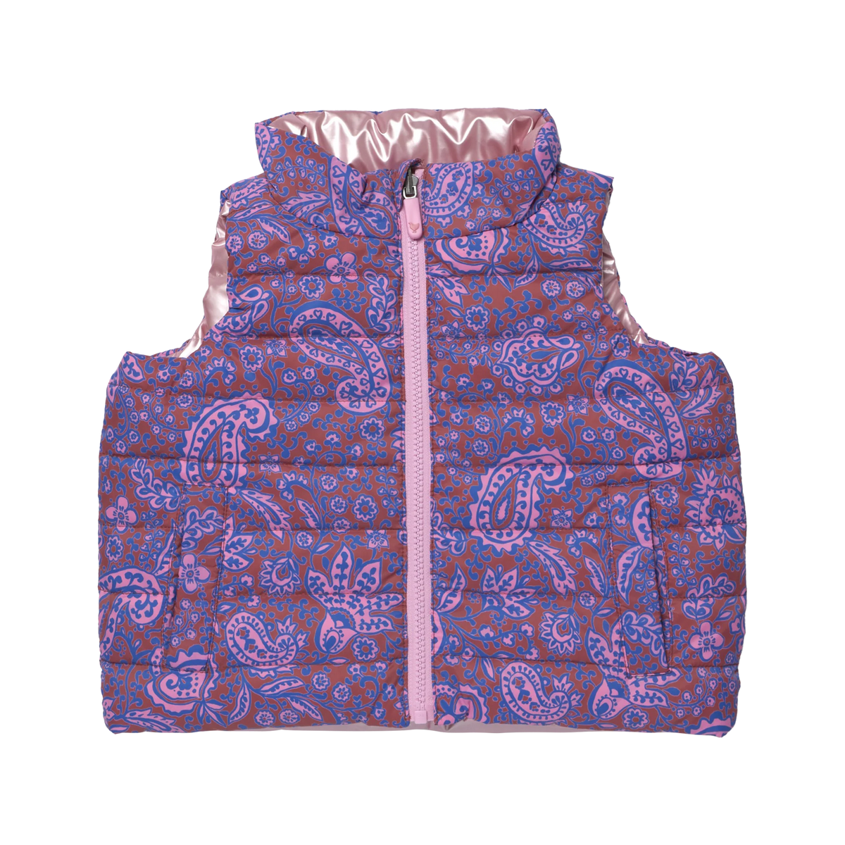 Reversible Riley Vest, Purple Paisley Vines