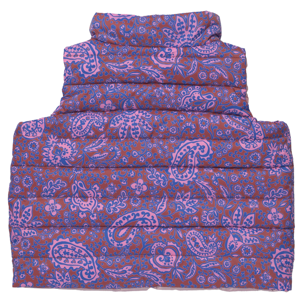 Reversible Riley Vest, Purple Paisley Vines