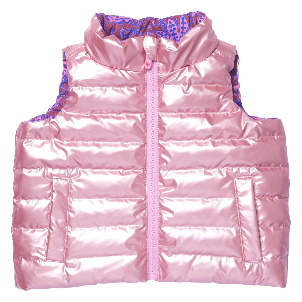 Reversible Riley Vest, Purple Paisley Vines