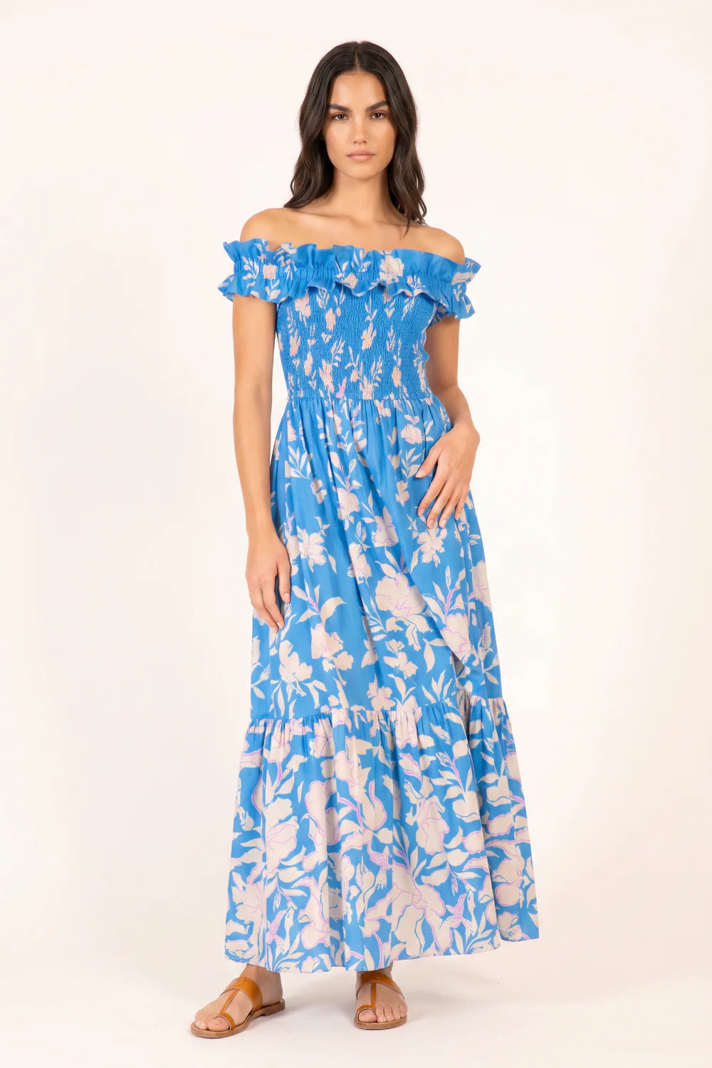 Long Dress Suzanne, Blue Palm Beach