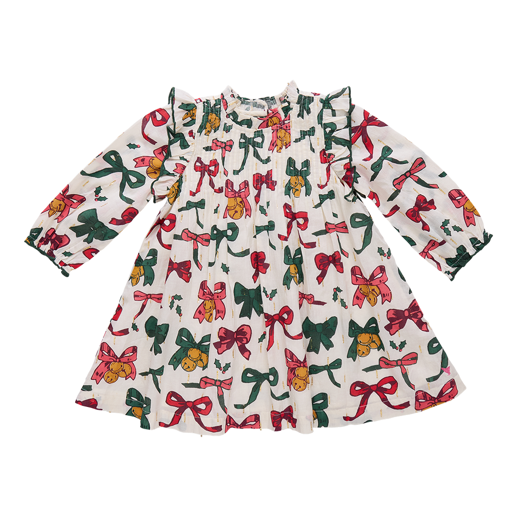 Girls Jaipur Dress Christmas Bows & Bells