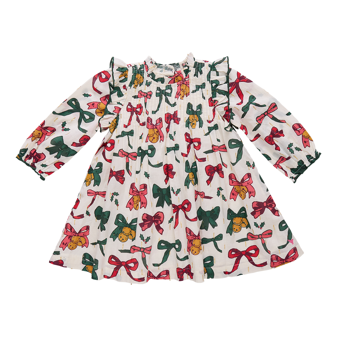 Girls Jaipur Dress Christmas Bows & Bells