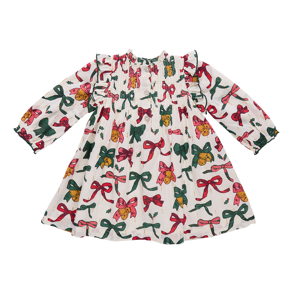 Girls Jaipur Dress Christmas Bows & Bells