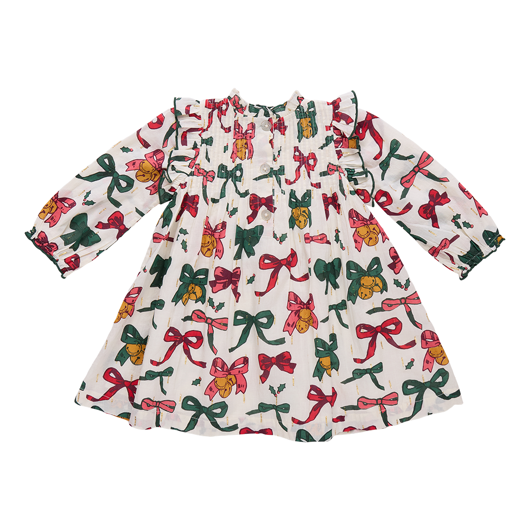 Girls Jaipur Dress Christmas Bows & Bells