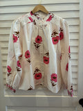 Floral Print Top with Pattern Cuffs