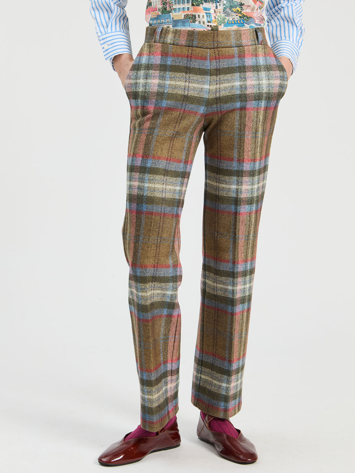 Martina Knit Pants, Plaid