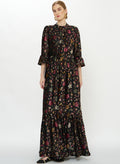 High Neck Bell Maxi, Kathmandu Black