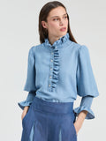 Gomitas Ruffle Blouse, Denim