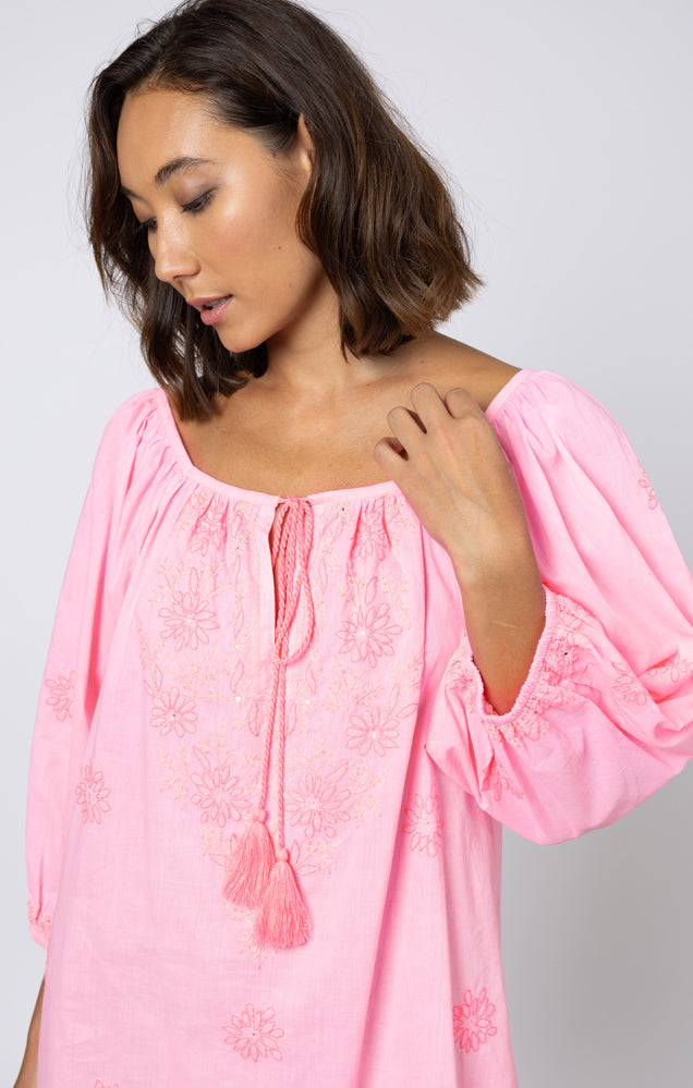 Boho Coverup with Contrast Embroidery