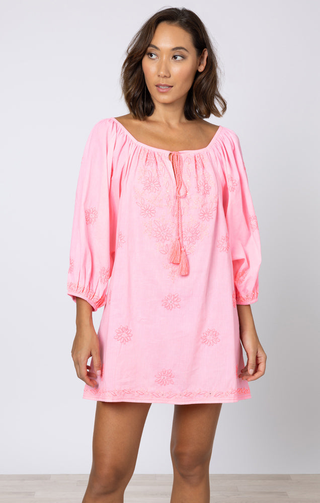 Boho Coverup with Contrast Embroidery