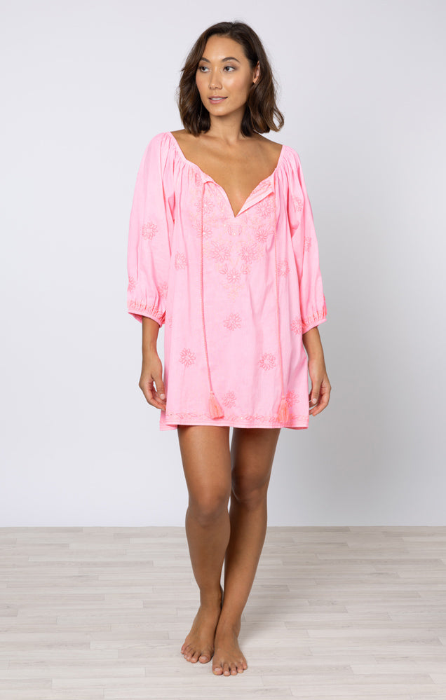 Boho Coverup with Contrast Embroidery