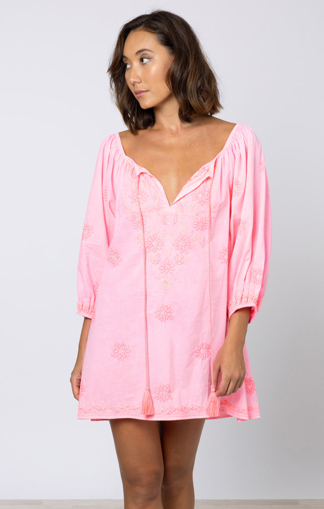 Boho Coverup with Contrast Embroidery