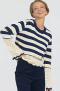 Joyce Sweater, Navy & Cream