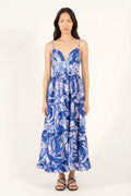 Milena Long Dress, Blue Holy Snake