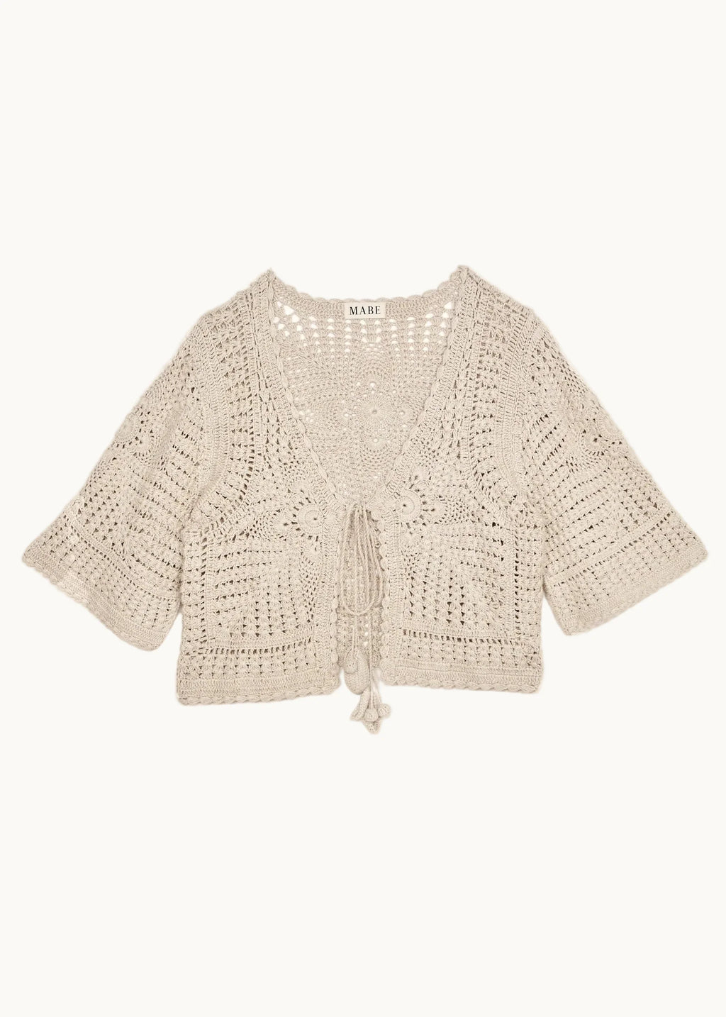 Margo Crochet Cropped Cardigan, Ecru