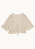 Margo Crochet Cropped Cardigan, Ecru