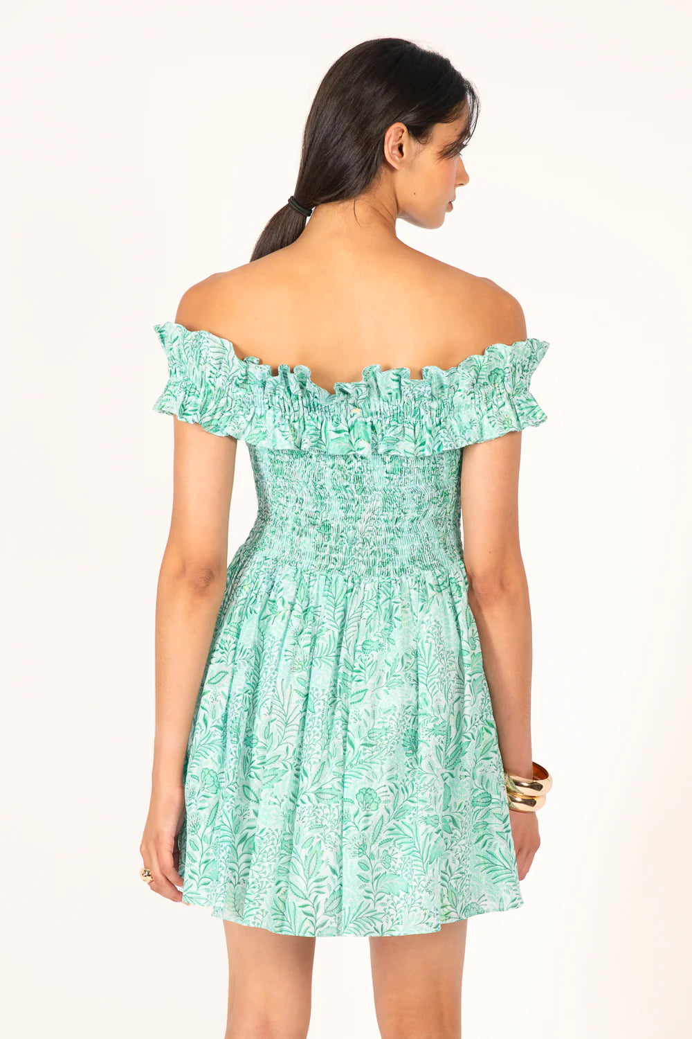 Mini Dress Amber, Green Palmarosa